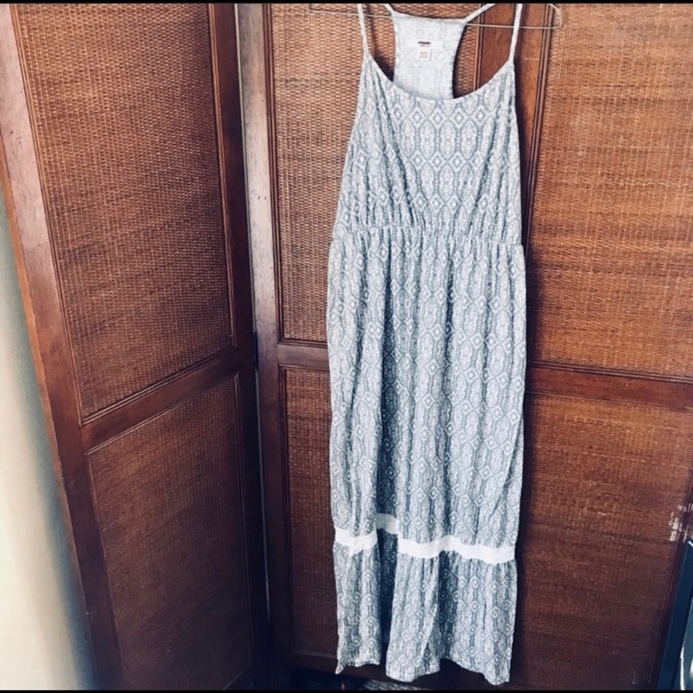 Tribal print razorback maxi dress